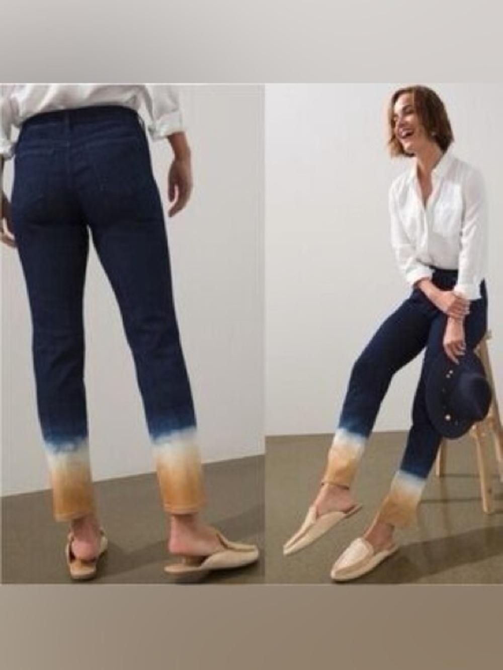 Chicos So Slimming Girlfriend Slim Leg Ankle Jeans Ombre Dip Dye